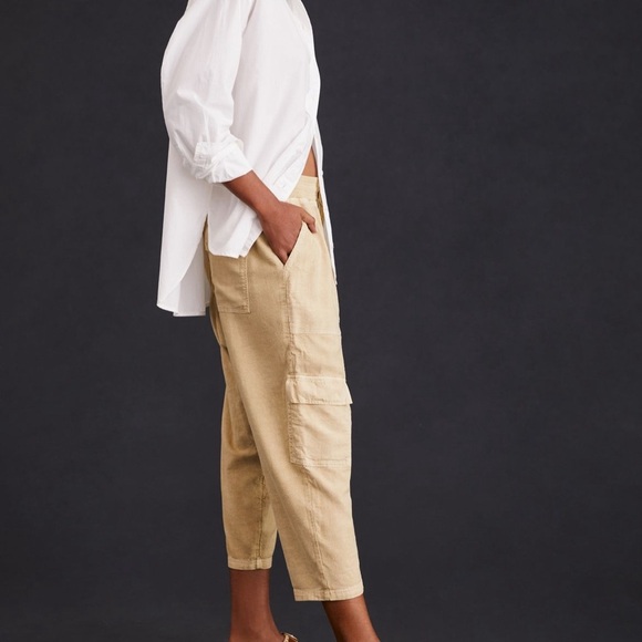 Anthropologie Daily Practice Evergreen Utility Cargo Pants Gold Size XS Relaxed - Picture 3 of 14